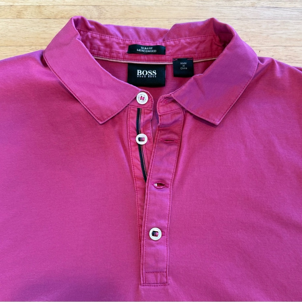 BOSS Men's Polo Shirt - Magenta Pink